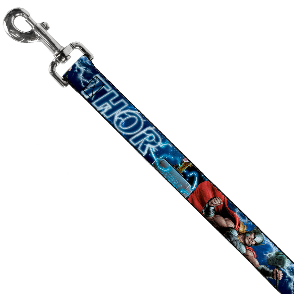 Dog Leash - Avengers THOR Hammer/Action Pose Galaxy Blues/White 