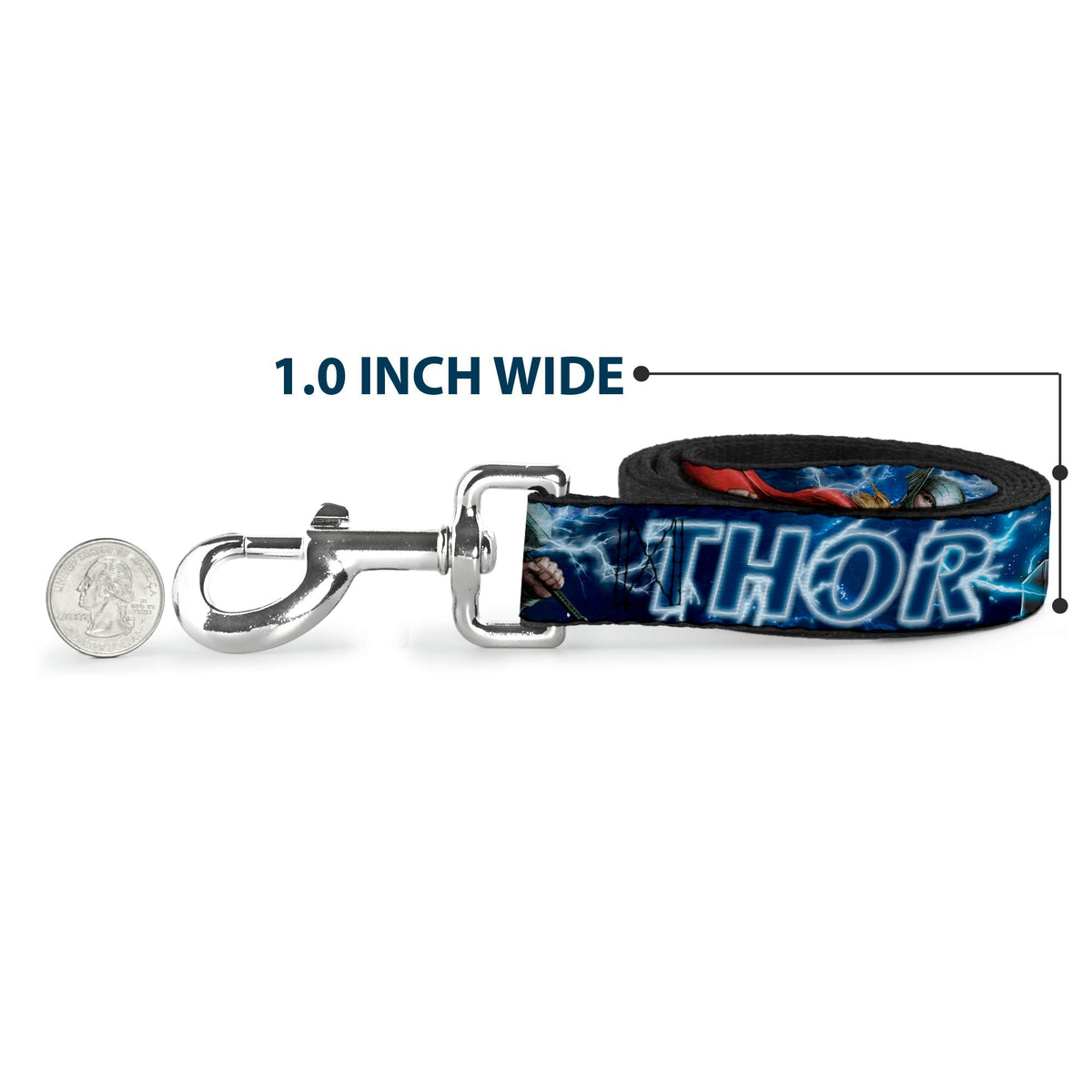 Dog Leash - Avengers THOR Hammer/Action Pose Galaxy Blues/White 