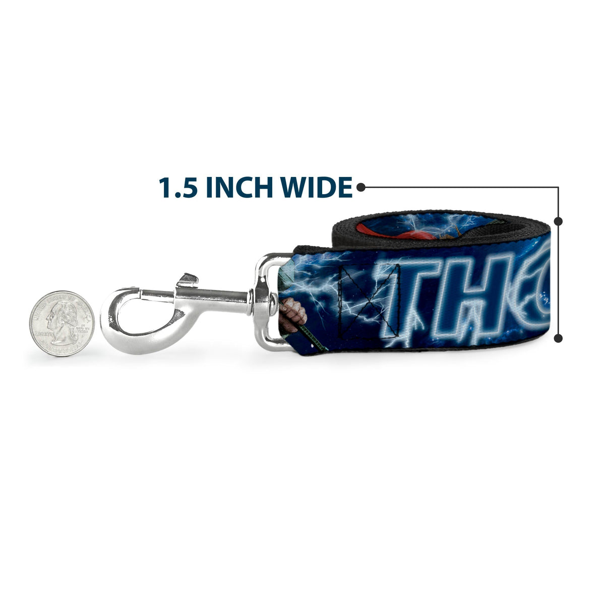 Dog Leash - Avengers THOR Hammer/Action Pose Galaxy Blues/White 