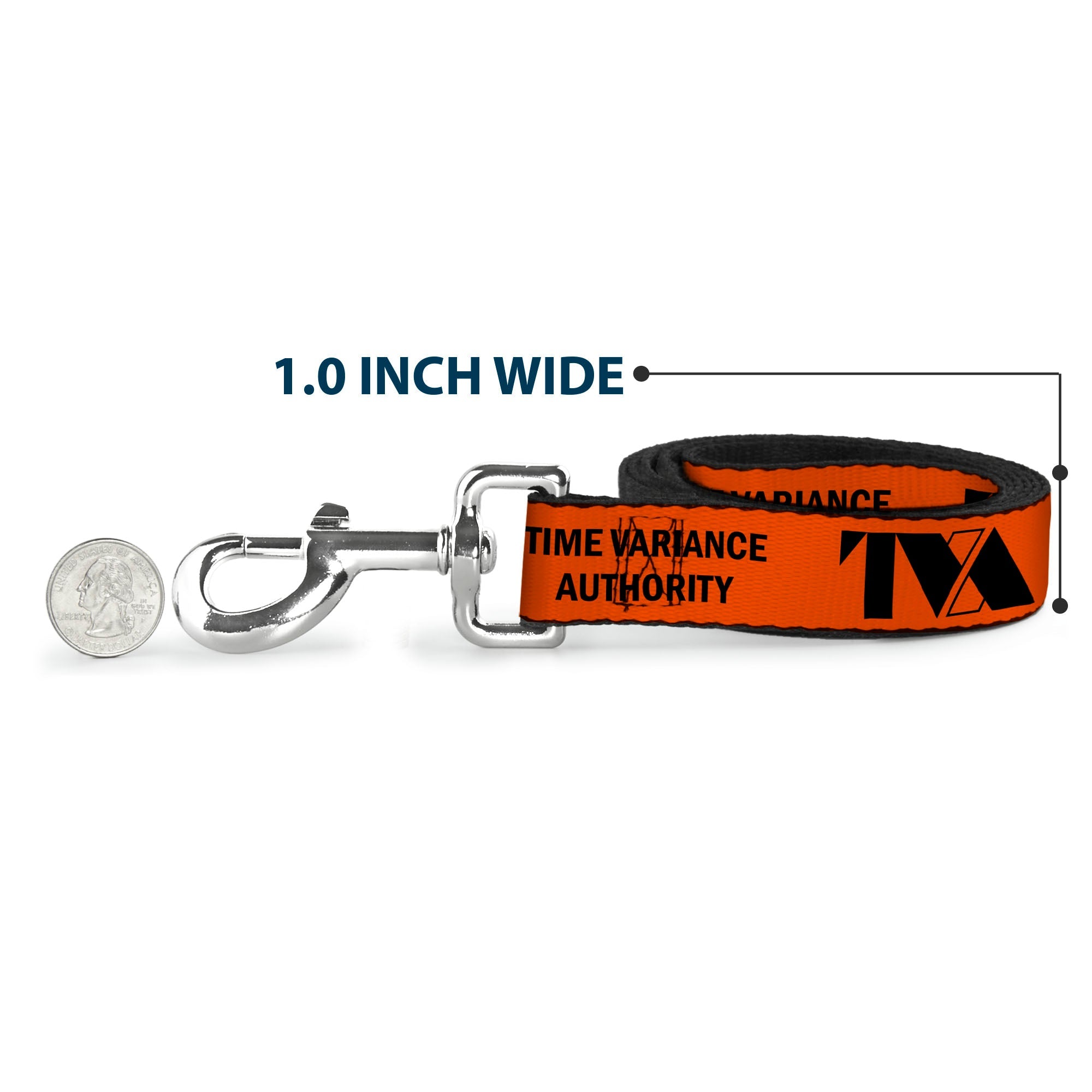 Dog Leash - Loki Series TVA TIME VARIANCE AUTHORITY Text Orange/Black - HT Animal Supply