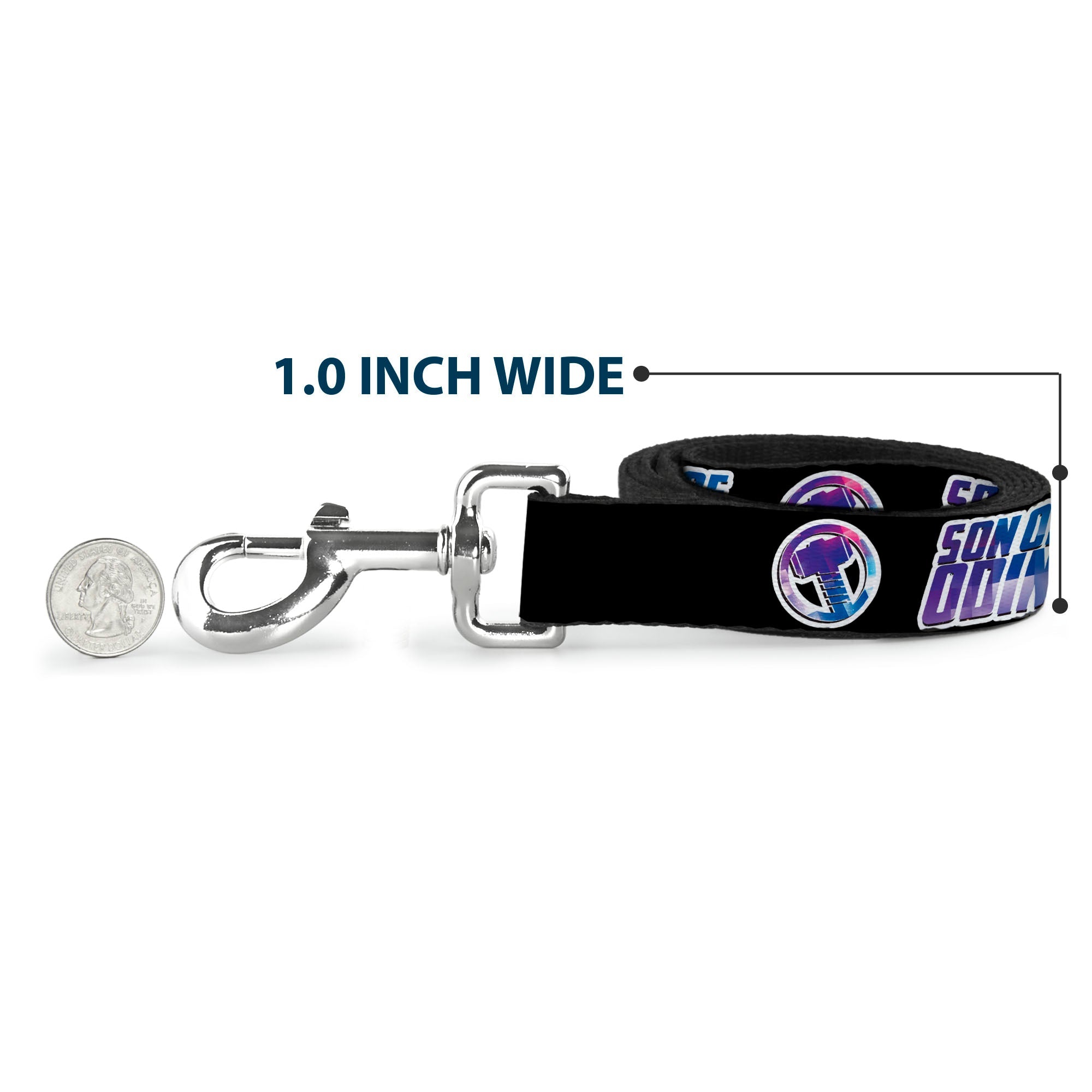 Dog Leash - Thor SON OF ODIN/Hamner Icon Black/White/Blues - HT Animal Supply