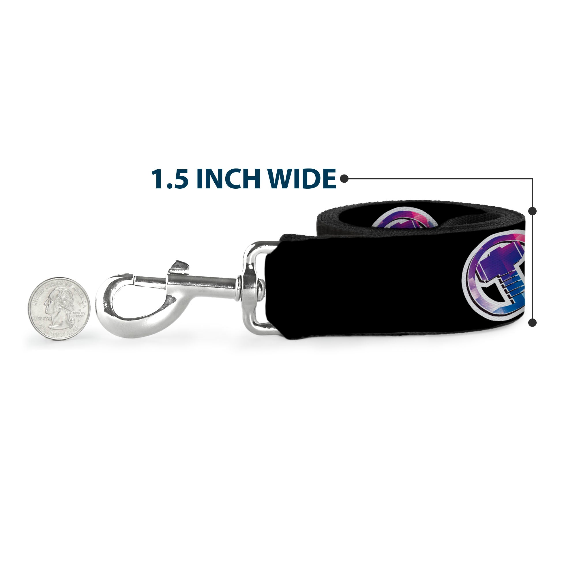 Dog Leash - Thor SON OF ODIN/Hamner Icon Black/White/Blues - HT Animal Supply