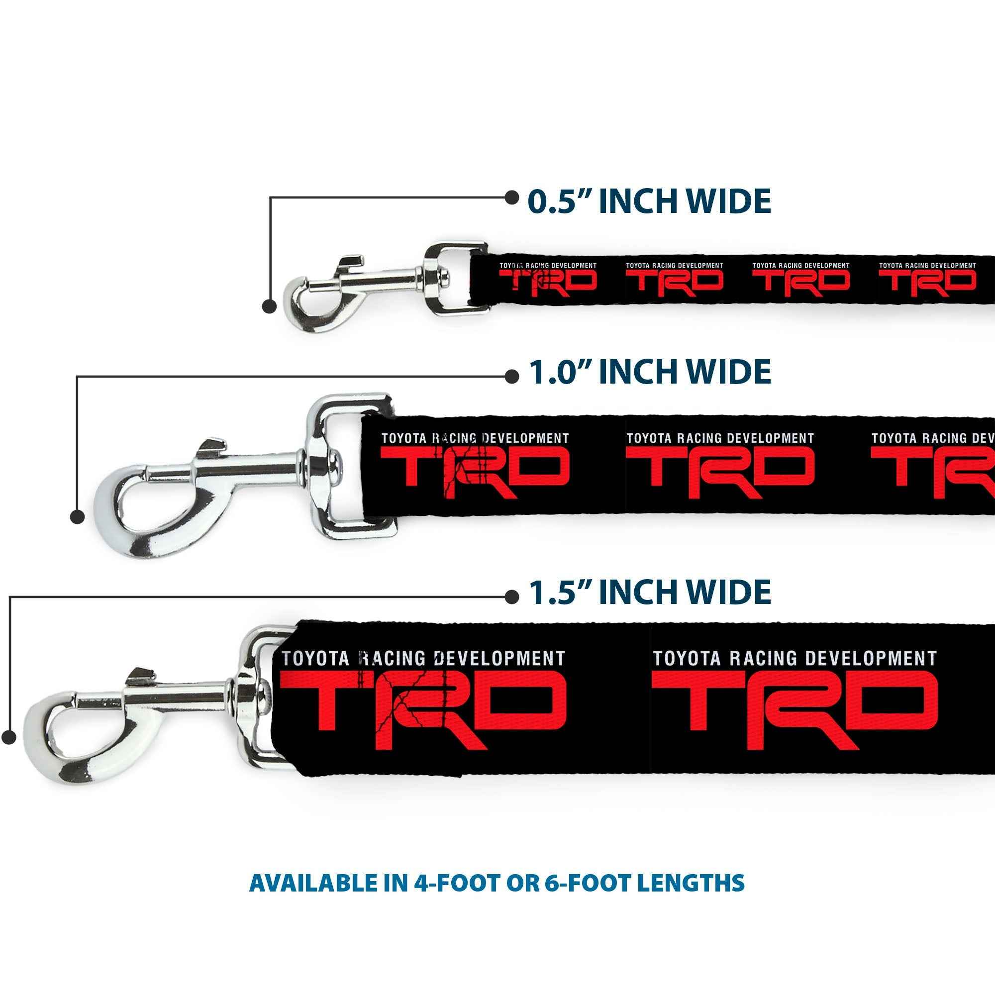 Buckle-Down Toyota Racing Development TRD Logo Black/White/Red Dog Leash