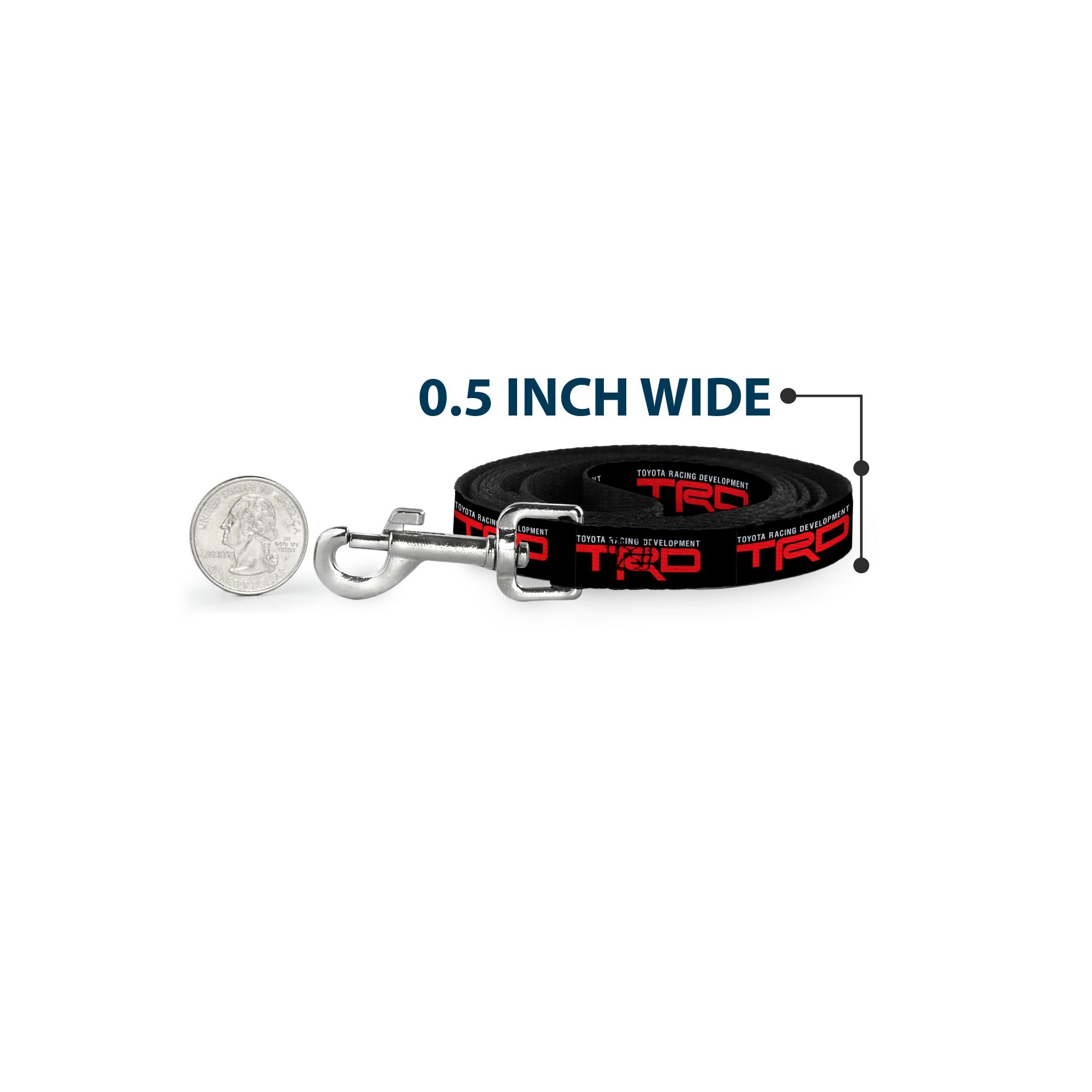 Buckle-Down Toyota Racing Development TRD Logo Black/White/Red Dog Leash