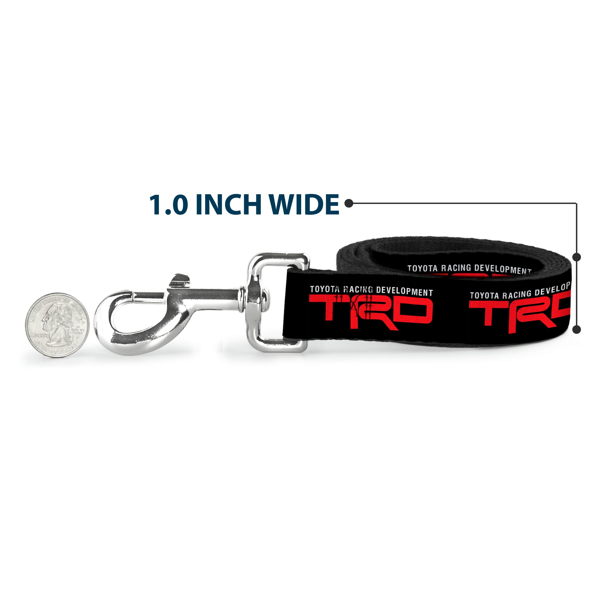 Buckle-Down Toyota Racing Development TRD Logo Black/White/Red Dog Leash