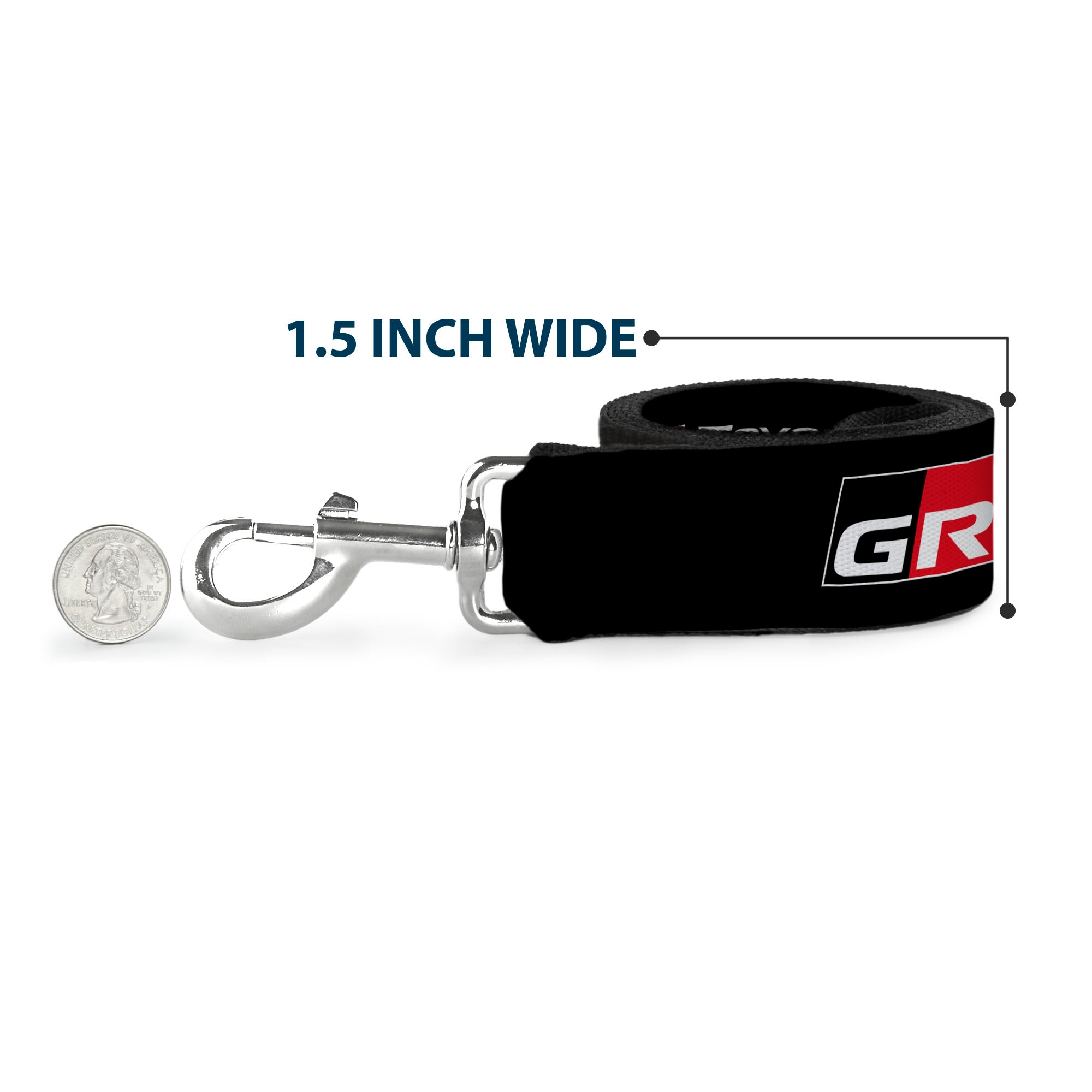 Buckle-Down Toyota Gazoo Racing GR North America Logo and Text Black/White/Red Dog Leash