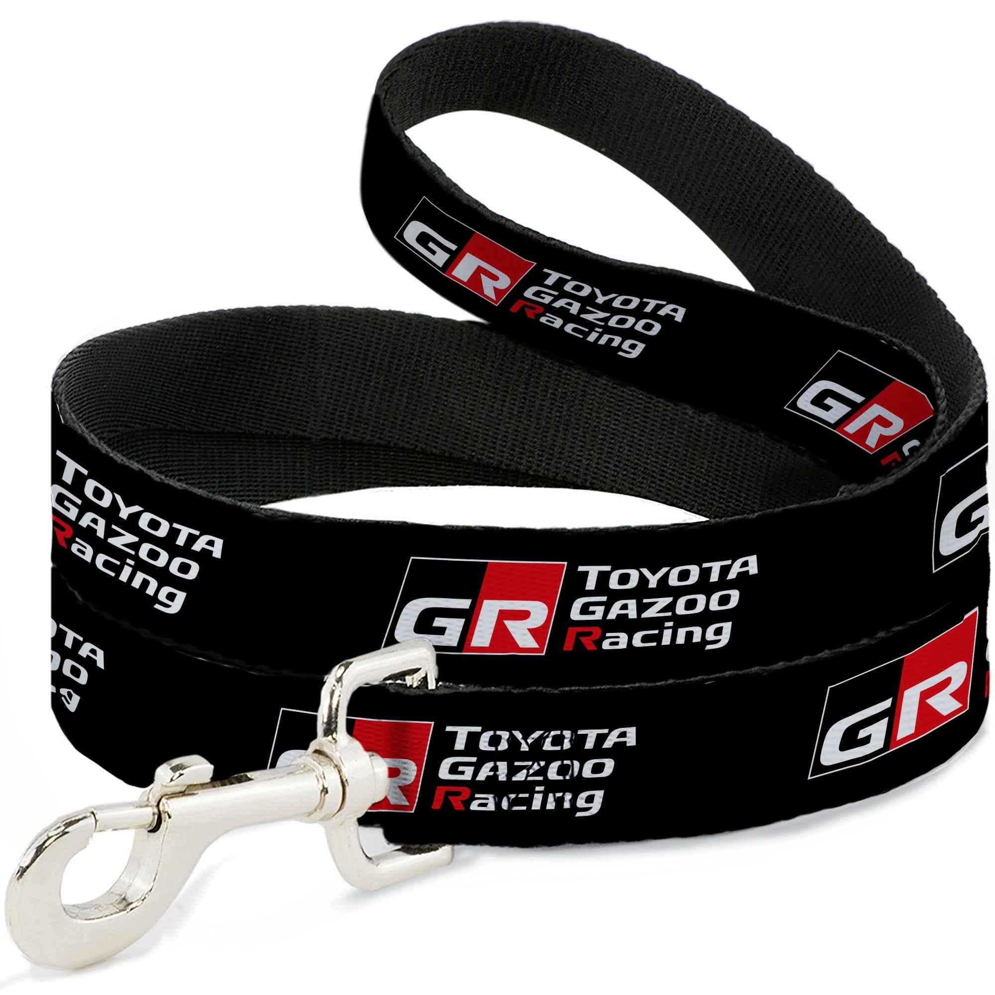 Buckle-Down Toyota Gazoo Racing GR North America Logo and Text Black/White/Red Dog Leash