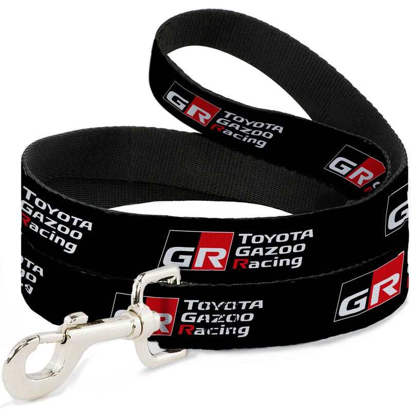 Buckle-Down Toyota Gazoo Racing GR North America Logo and Text Black/White/Red Dog Leash