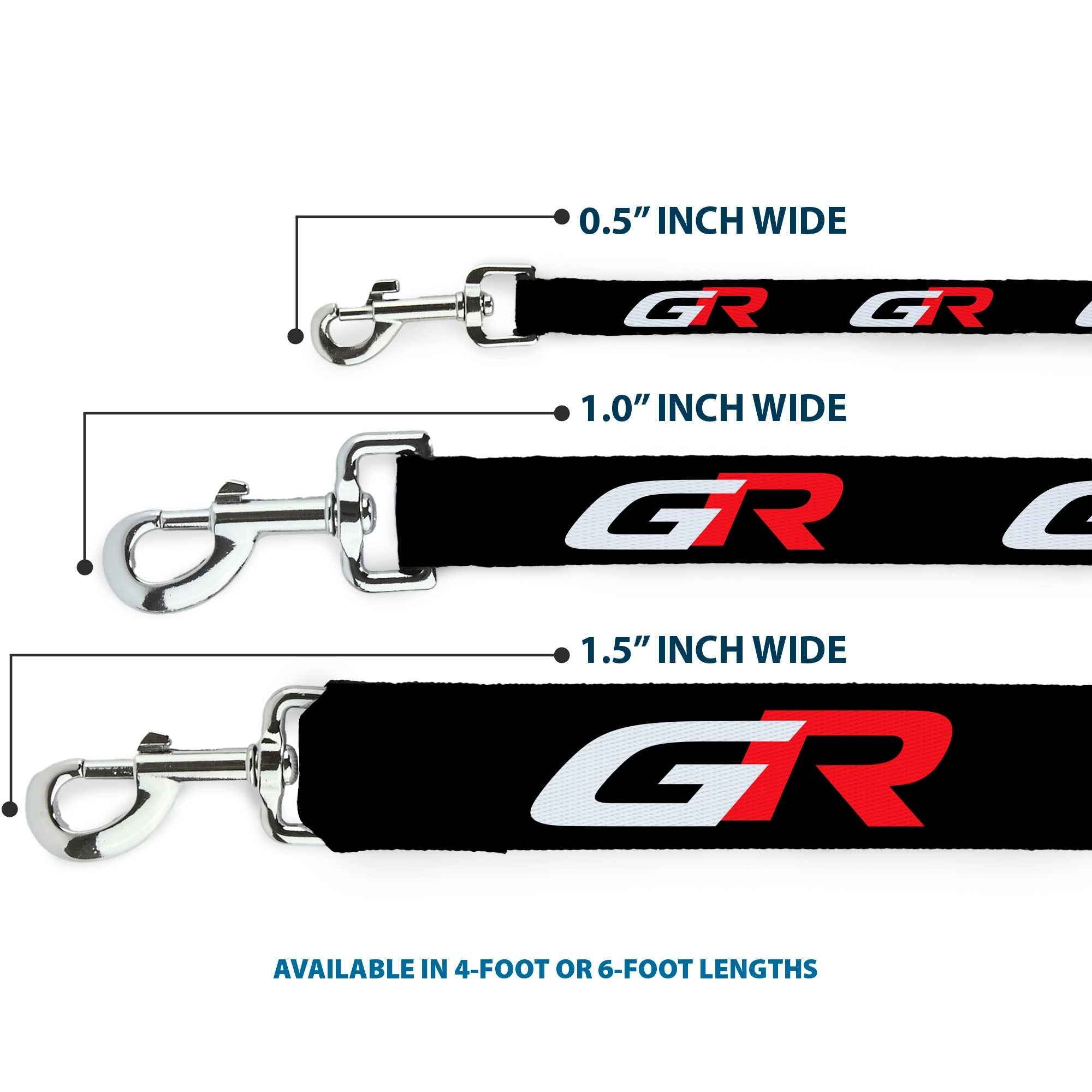 Buckle-Down Toyota Gazoo Racing GR Logo and Text Black/White/Red Dog Leash