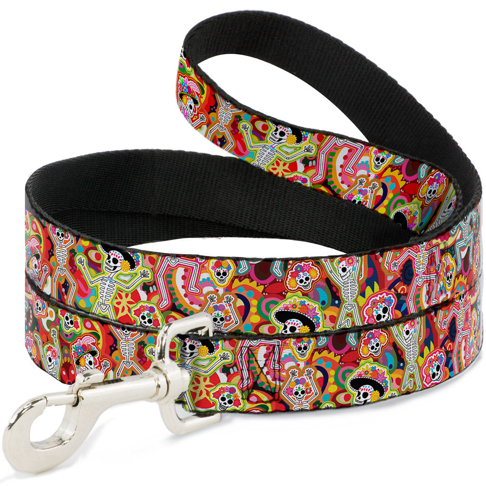 Dog Leash - Dancing Catrinas Collage Multi Color