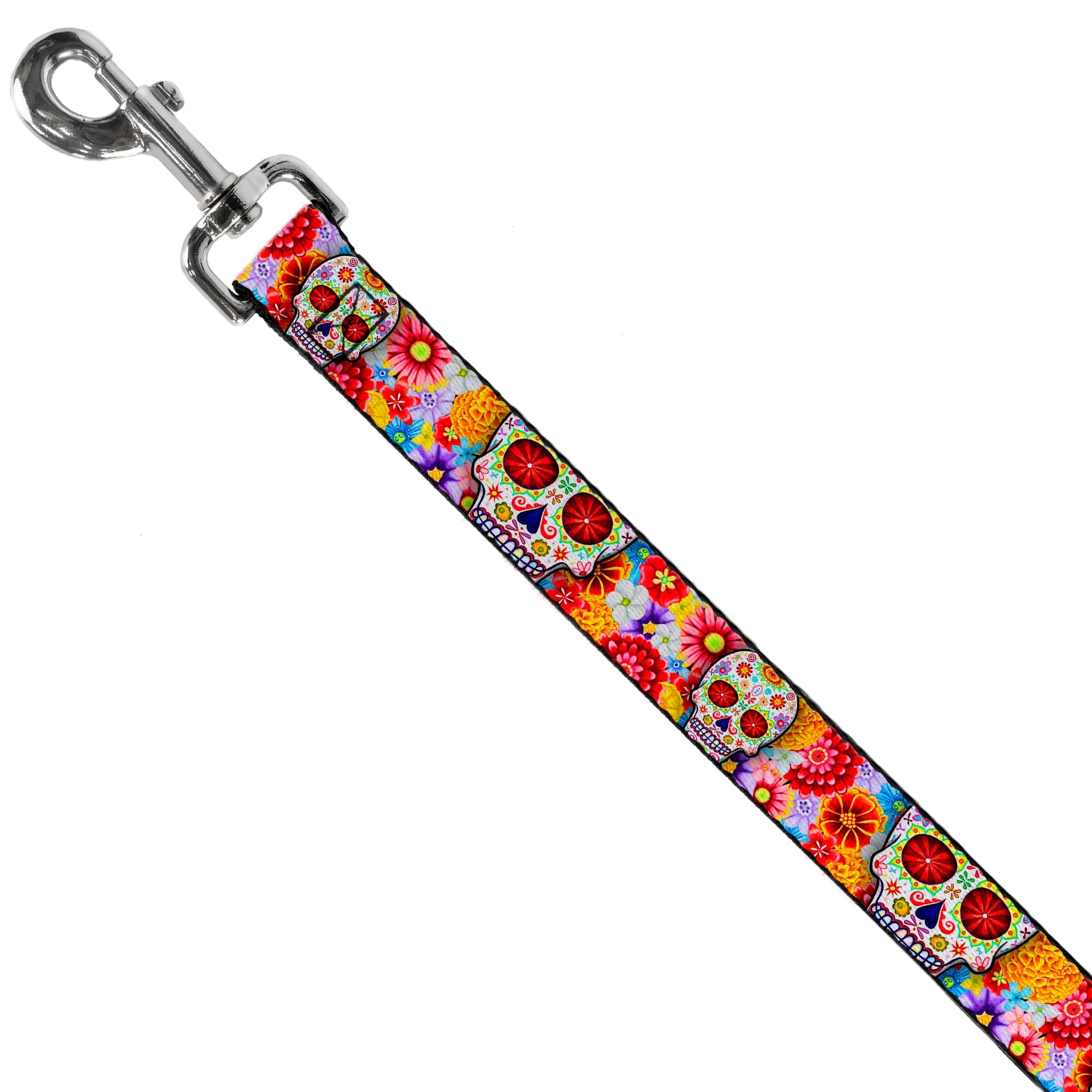 Dog Leash - Sugar Skull Starburst White/Multi Color - HT Animal Supply