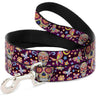 Dog Leash - Mariposa Calaveras/Butterflies/Flowers Burgundy/Multi Color