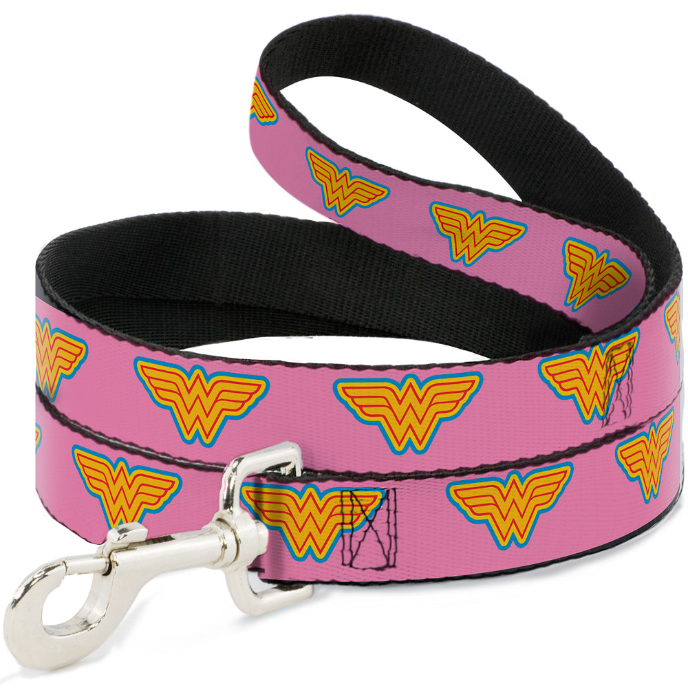 Dog Leash - Wonder Woman Logo Pink/Blue/Yellow/Pink 
