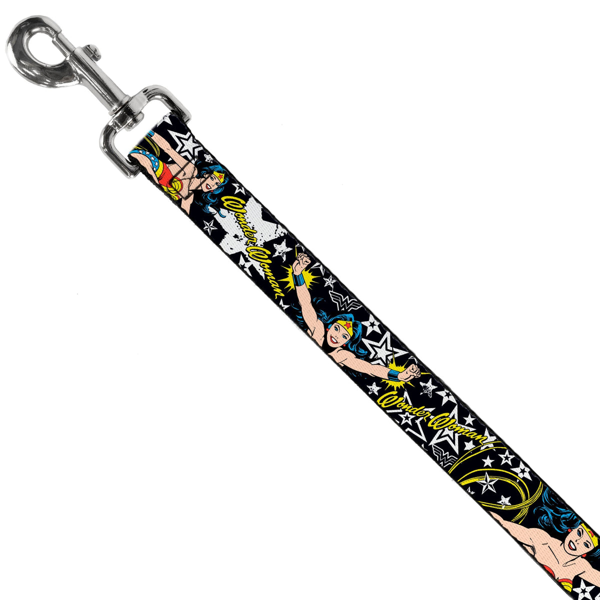 Dog Leash - Wonder Woman/StarsÃÂ Black/White 