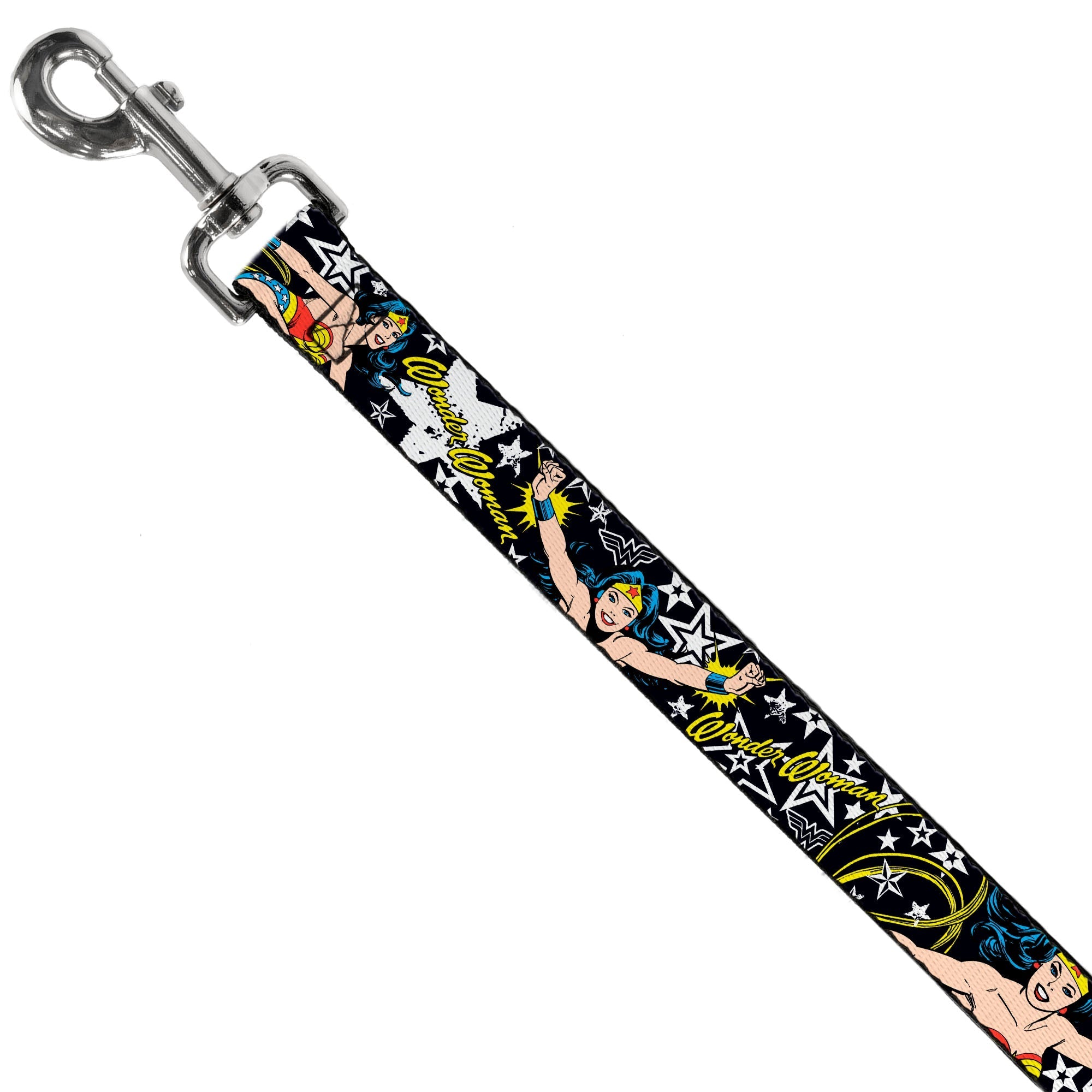 Dog Leash - Wonder Woman/StarsÃÂ Black/White 
