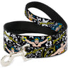 Dog Leash - Wonder Woman/StarsÃÂ Black/White