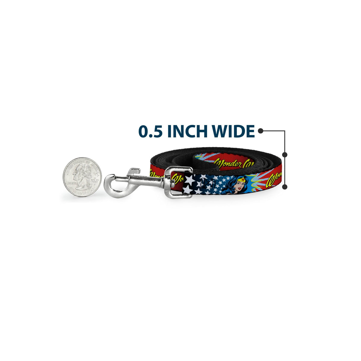 Dog Leash - Wonder Woman Face w/Stars 