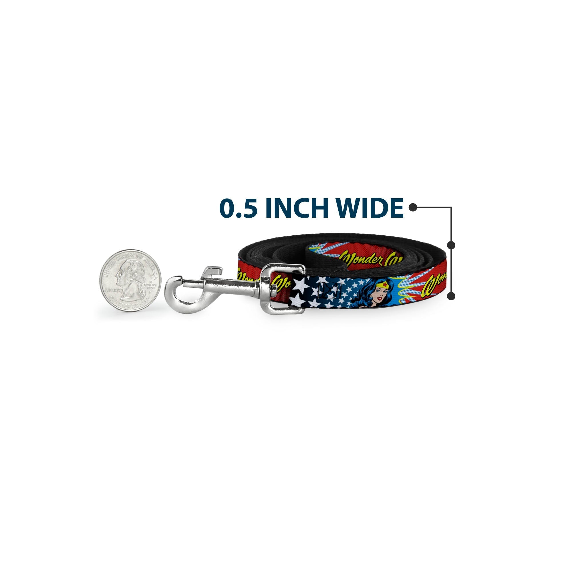 Dog Leash - Wonder Woman Face w/Stars 