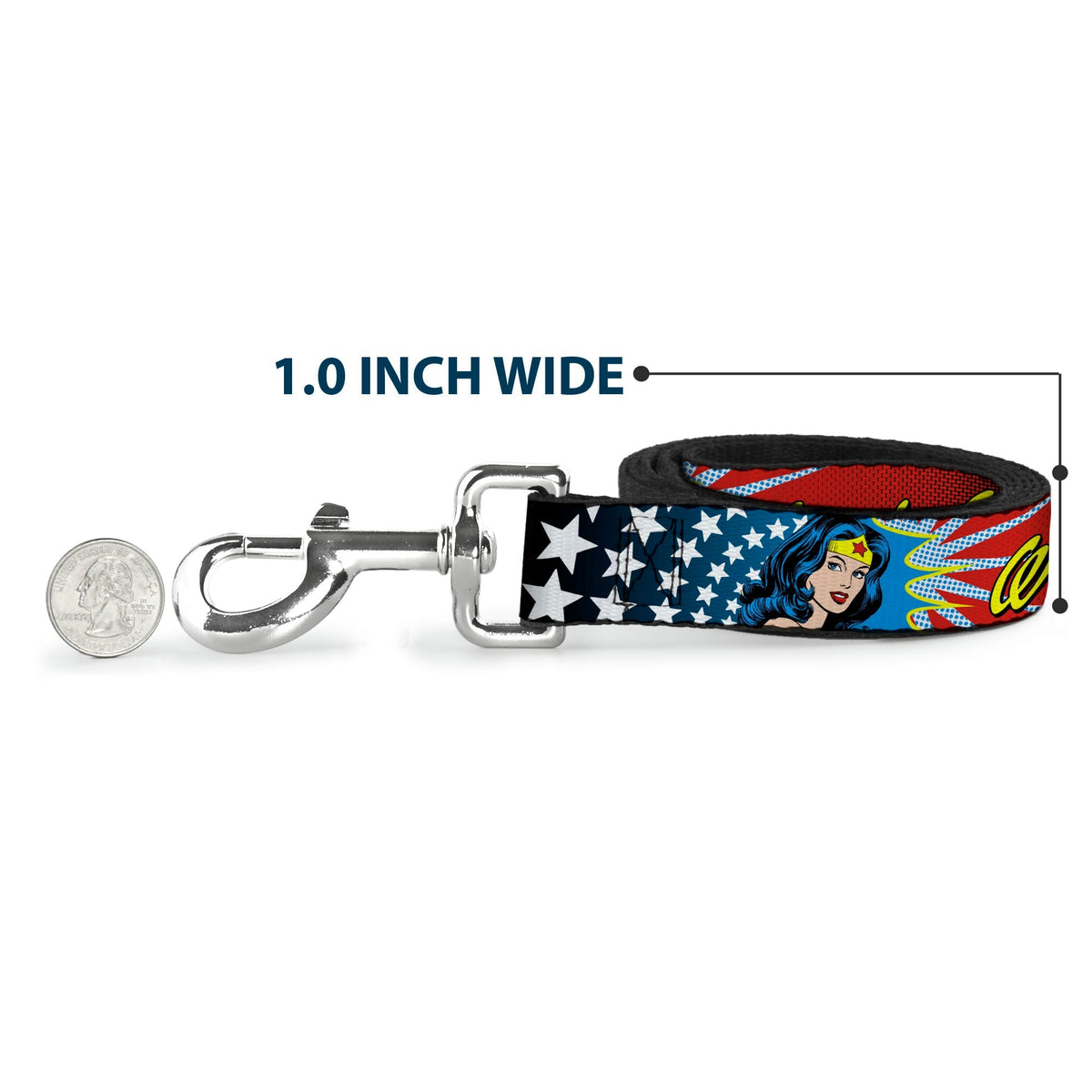 Dog Leash - Wonder Woman Face w/Stars 