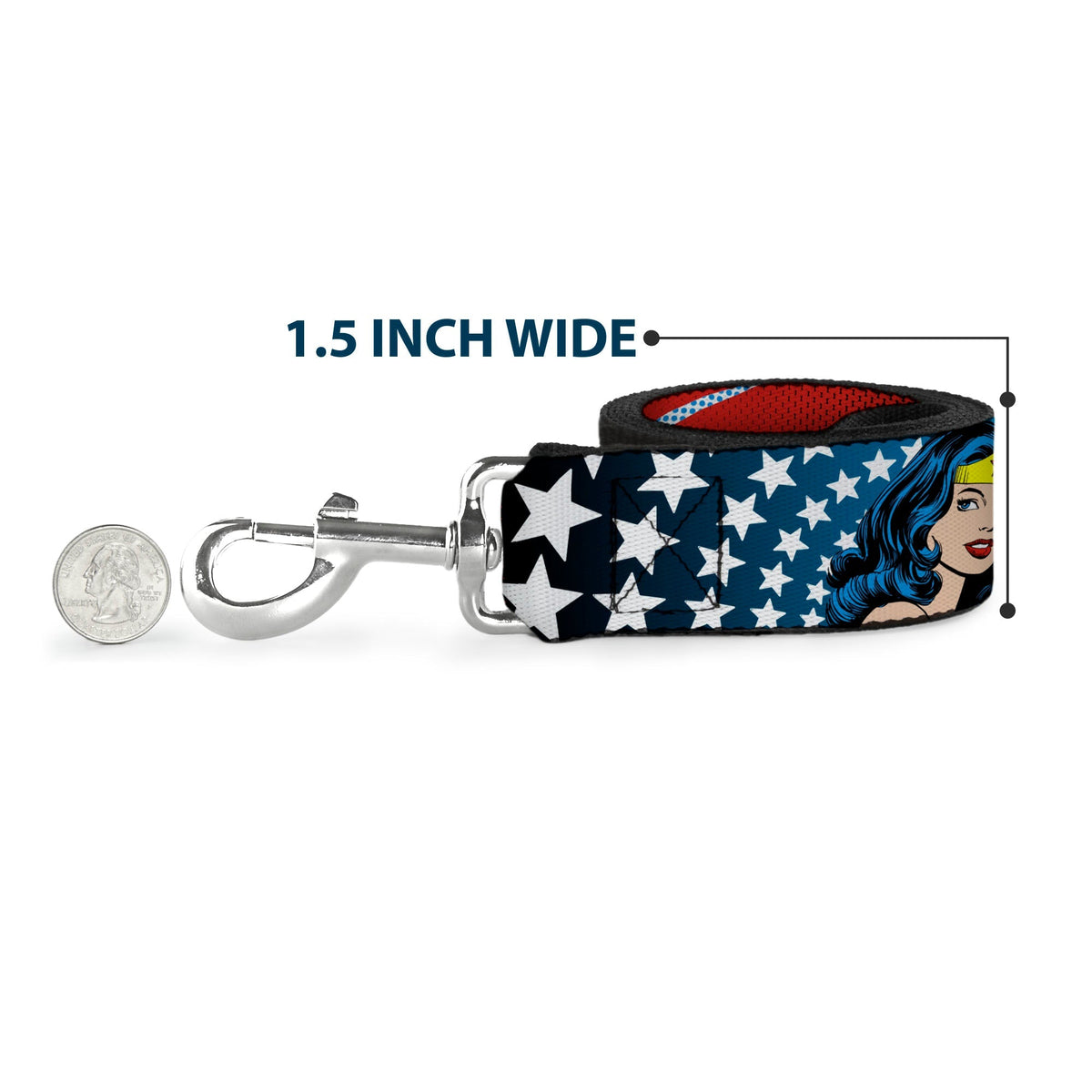 Dog Leash - Wonder Woman Face w/Stars 