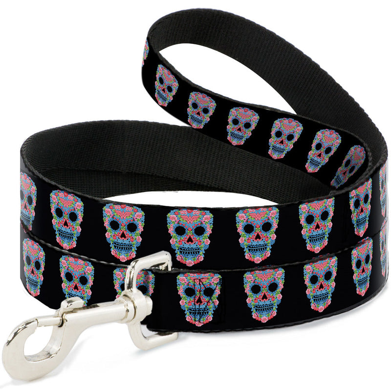 Dog Leash - Wonder Woman Floral Skull Black/Multi Pastel 