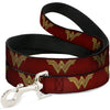 Buckle-Down DC Wonder Woman 2017 Icon Red/Gold Dog Leash