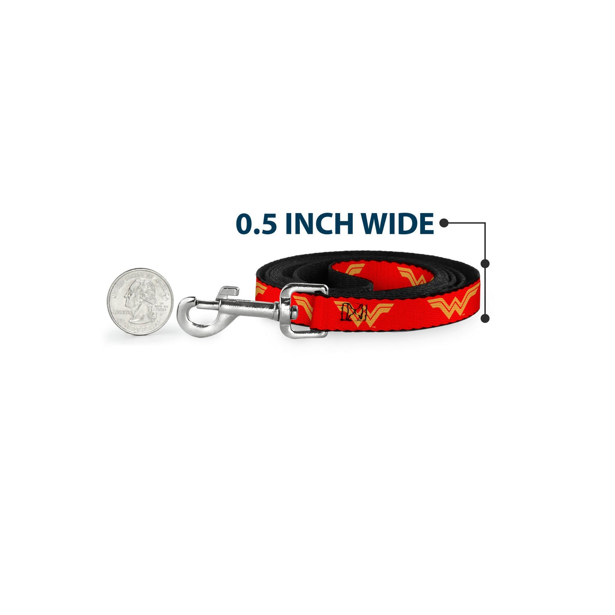 Dog Leash - DC League of Super-Pets Wonder Woman Logo Red/Yellow 