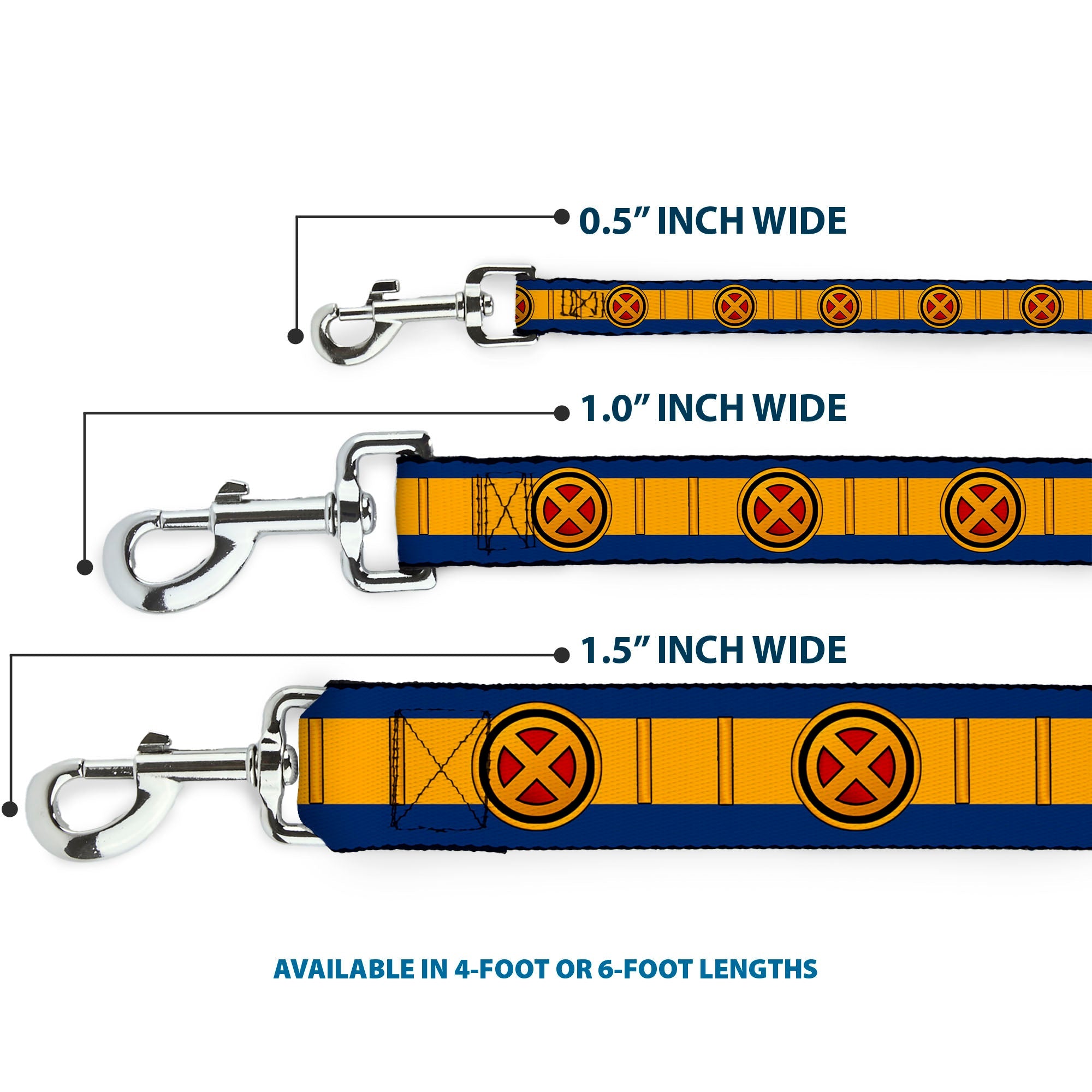 Dog Leash - X-Men Cyclops Utility Strap Blue/Gold/Black/Red - HT Animal Supply