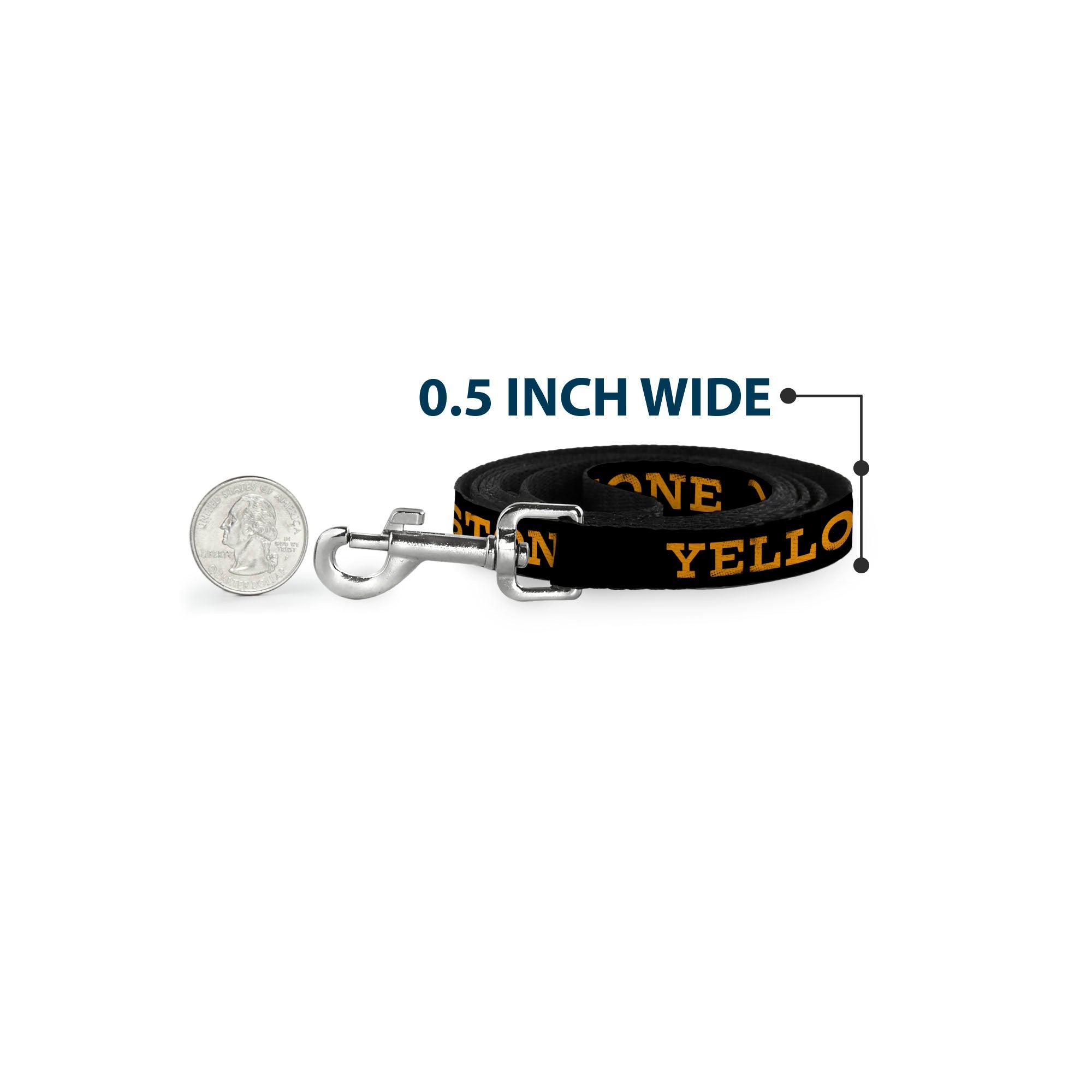 Dog Leash - YELLOWSTONE Text and Y Logo Weathered Black/Orange - HT Animal Supply