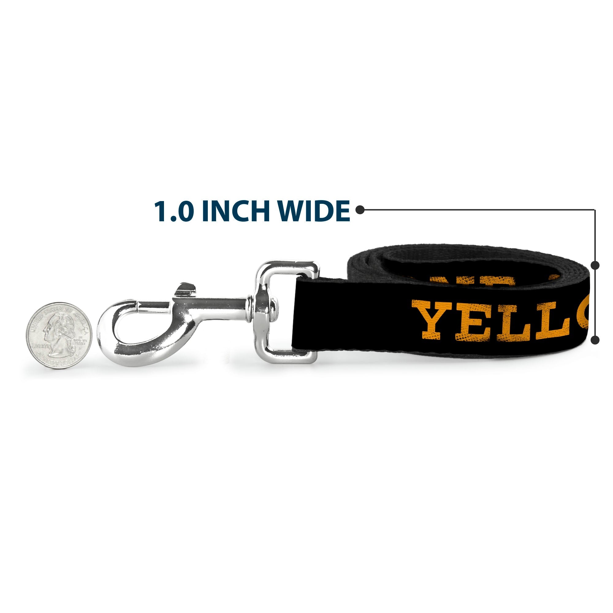 Dog Leash - YELLOWSTONE Text and Y Logo Weathered Black/Orange - HT Animal Supply