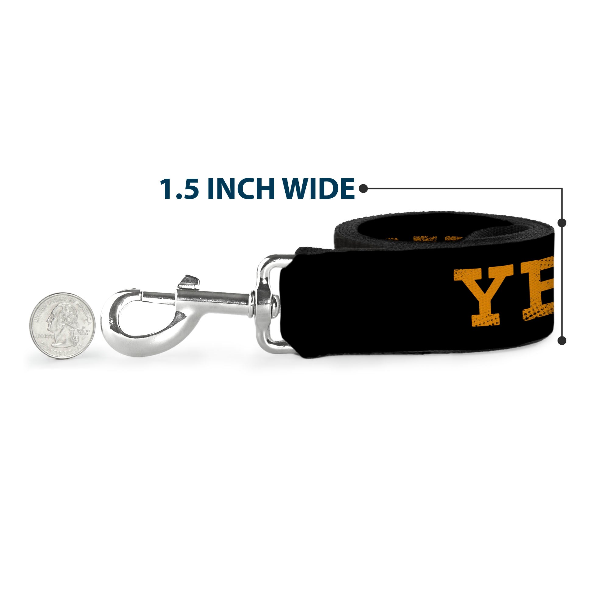 Dog Leash - YELLOWSTONE Text and Y Logo Weathered Black/Orange - HT Animal Supply