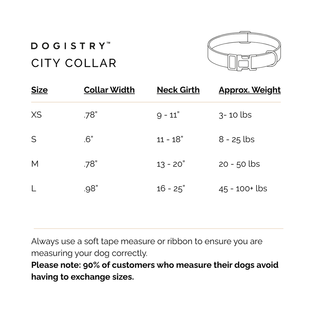 DOGISTRY City Dog Collar - Dune