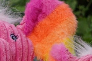 Rainbow Elephant Knottie Plush Dog Toy