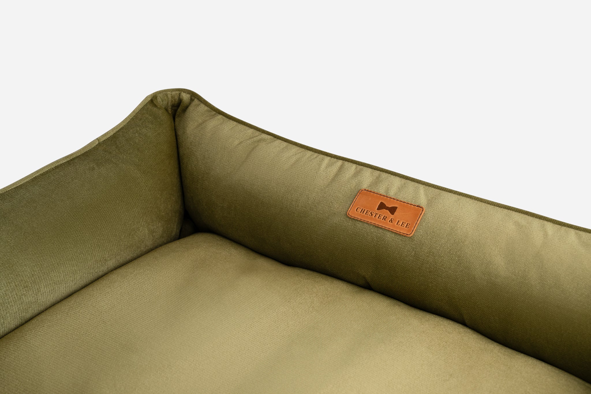 Chester & Lee | Vibrant Velvet Sleeper Dog Bed Olive | HT Animal Supply