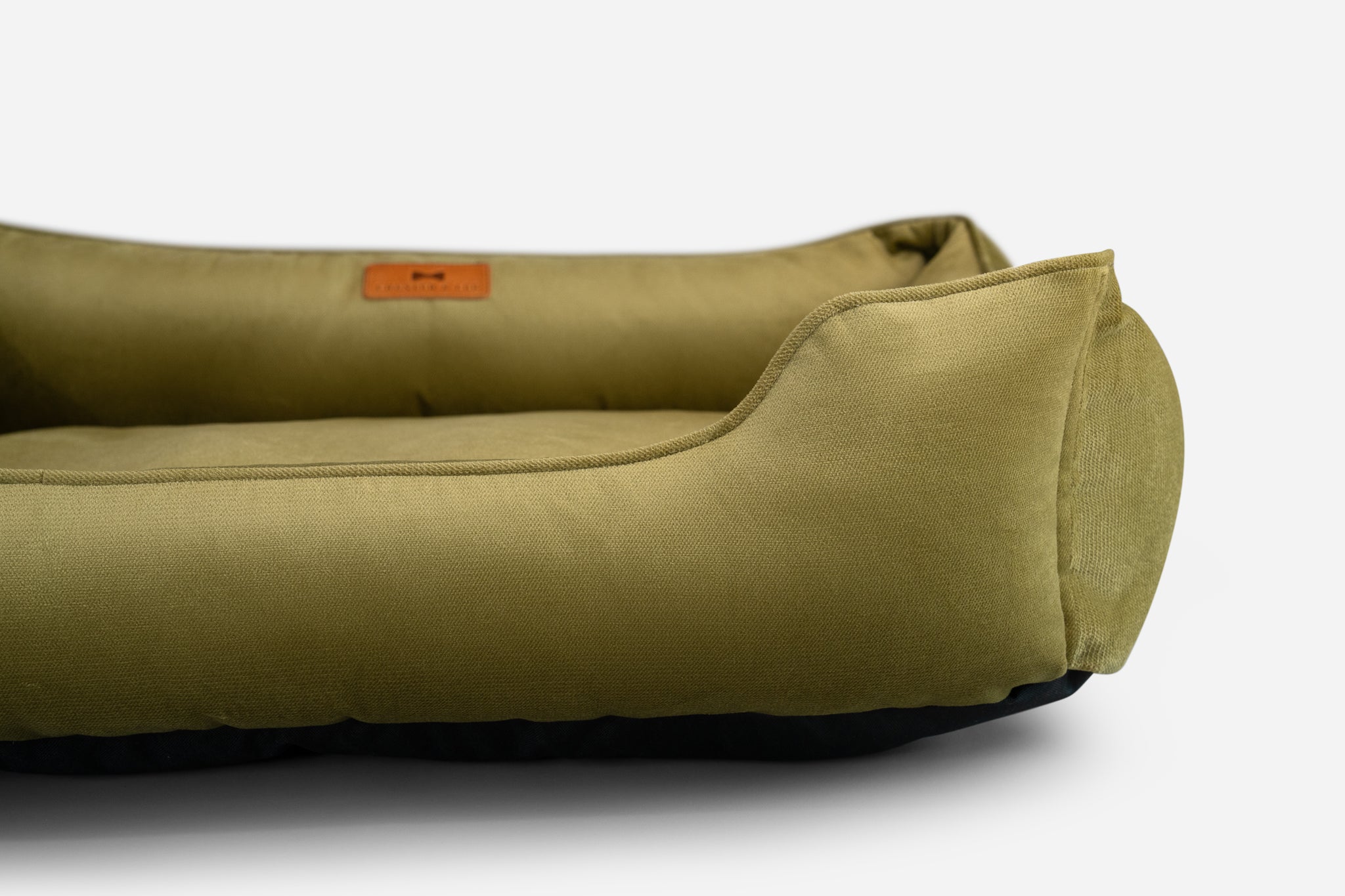 Chester & Lee | Vibrant Velvet Sleeper Dog Bed Olive | HT Animal Supply