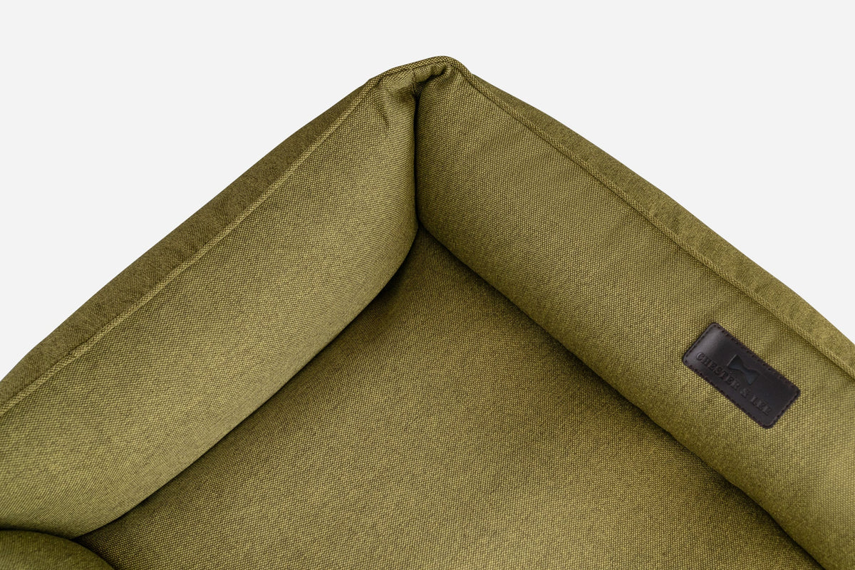 Chester & Lee | Cotton Sleeper Dog Bed Olive | HT Animal Supply