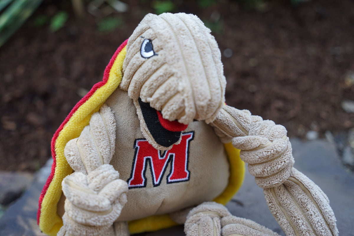 NCAA University of Maryland - Testudo the Terrapin Knottie Plush Dog Toy | HT Animal Supply