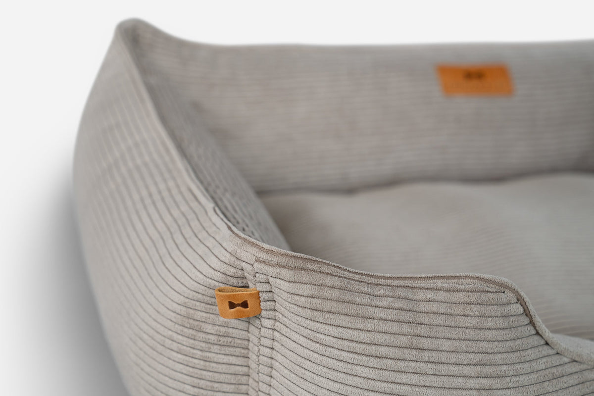 Chester & Lee | Fancy Corduroy Sleeper Dog Bed Taupe | HT Animal Supply