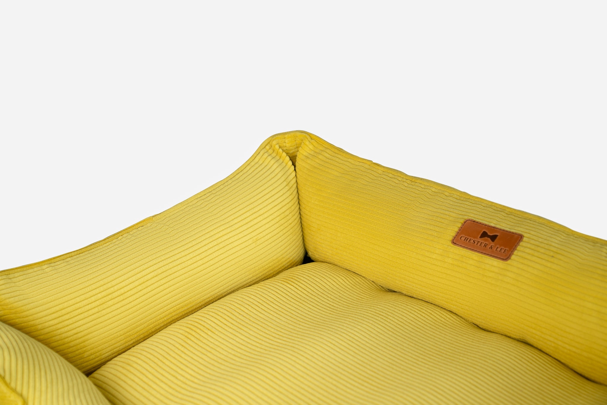 Chester & Lee | Fancy Corduroy Sleeper Dog Bed Sunny Yellow | HT Animal Supply
