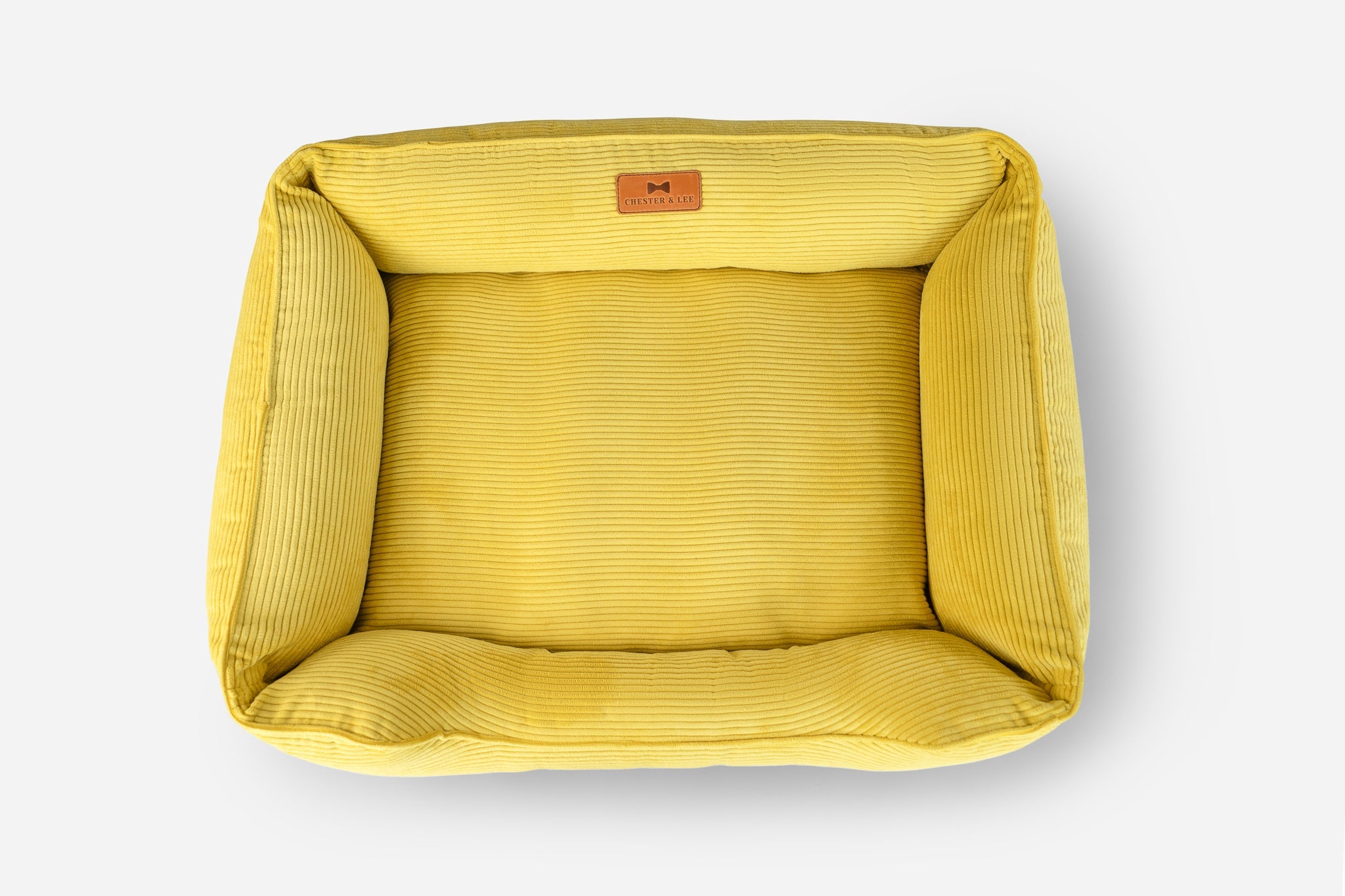 Chester & Lee | Fancy Corduroy Sleeper Dog Bed Sunny Yellow | HT Animal Supply