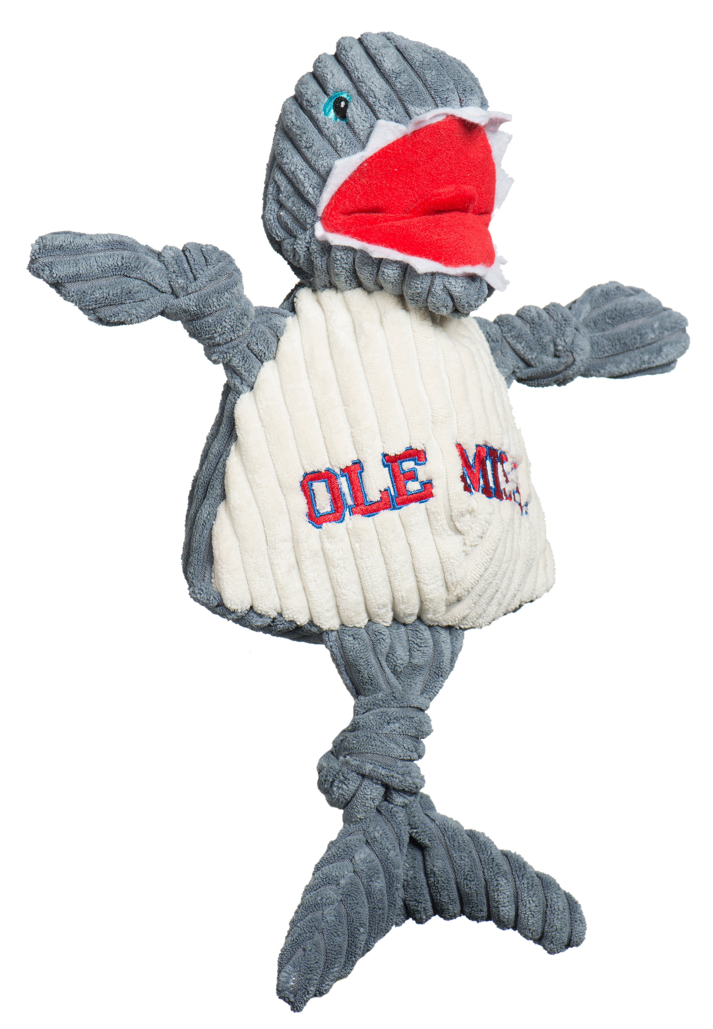 NCAA Ole Miss (U. of Mississippi), Tony Land Shark Knottie Plush Dog Toy