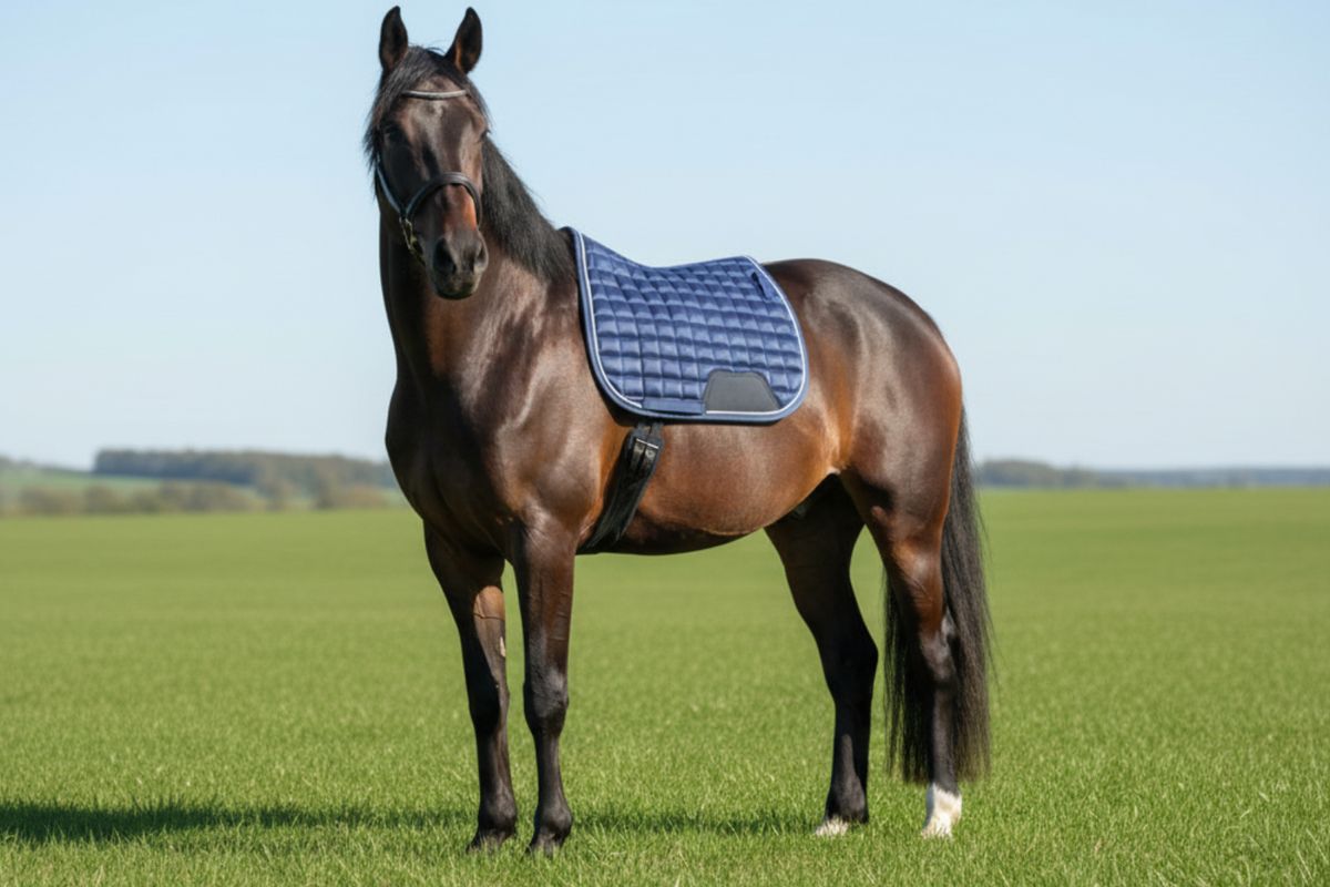 Blue Horse Saddle Pad for Jumping