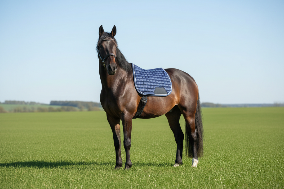 Blue Horse Saddle Pad for Jumping