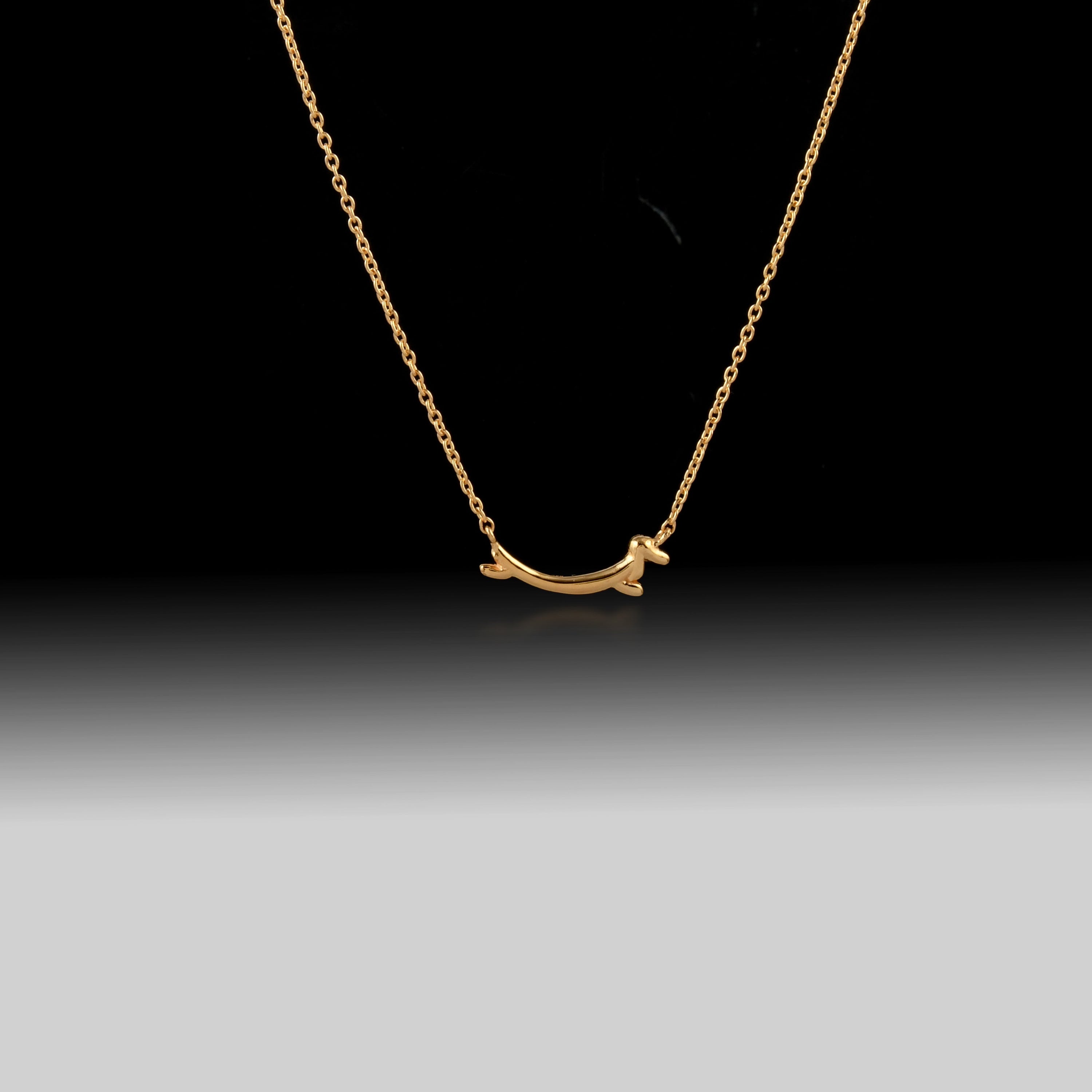 Dachshund Necklace- 925 Sterling Silver 18k Gold Plated