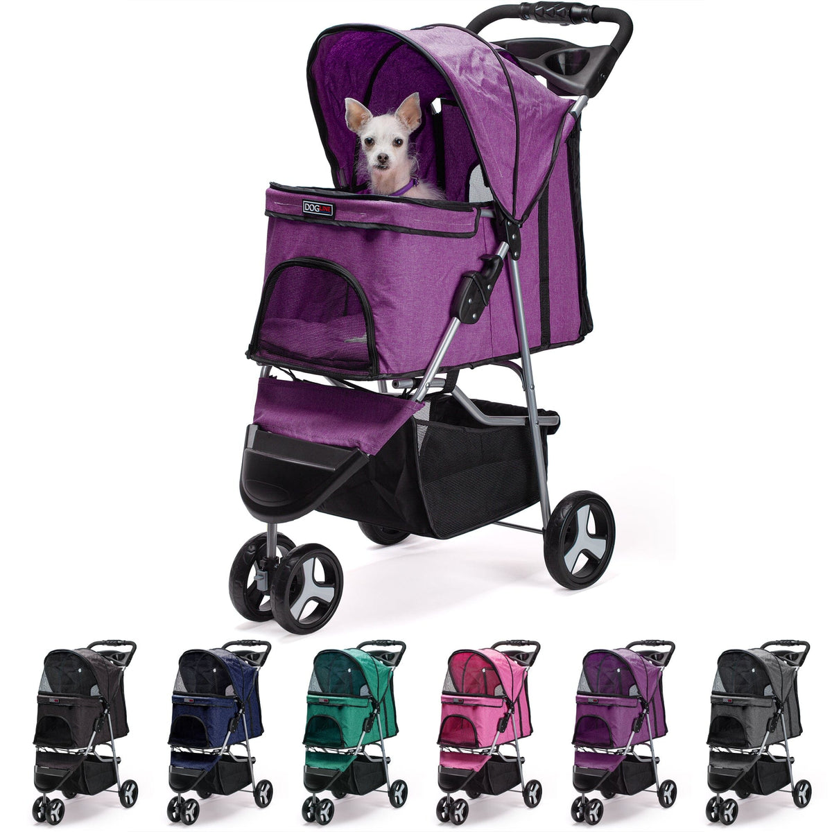 Dogline Casual Pet Stroller with Removable Cup Holder