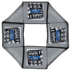 Dog Toy Squeaky Octagon Flyer - BUILT FORD TOUGH Logo3 Gray/Silver Gradient/Blue