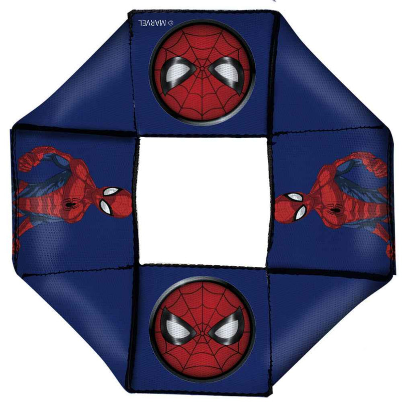 Buckle-Down 2016 Spider-Man Dog Toy Squeaky Octagon Flyer - Spider-Man Pose/Spider Icon Blue