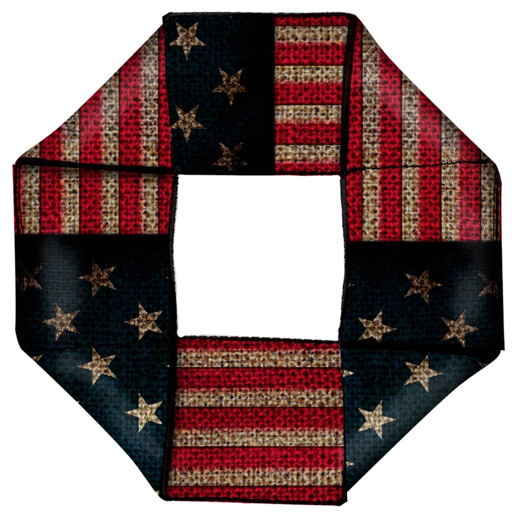 Buckle-Down Vintage US Flag Stretch Squeaky Octagon Flyer Dog Toy