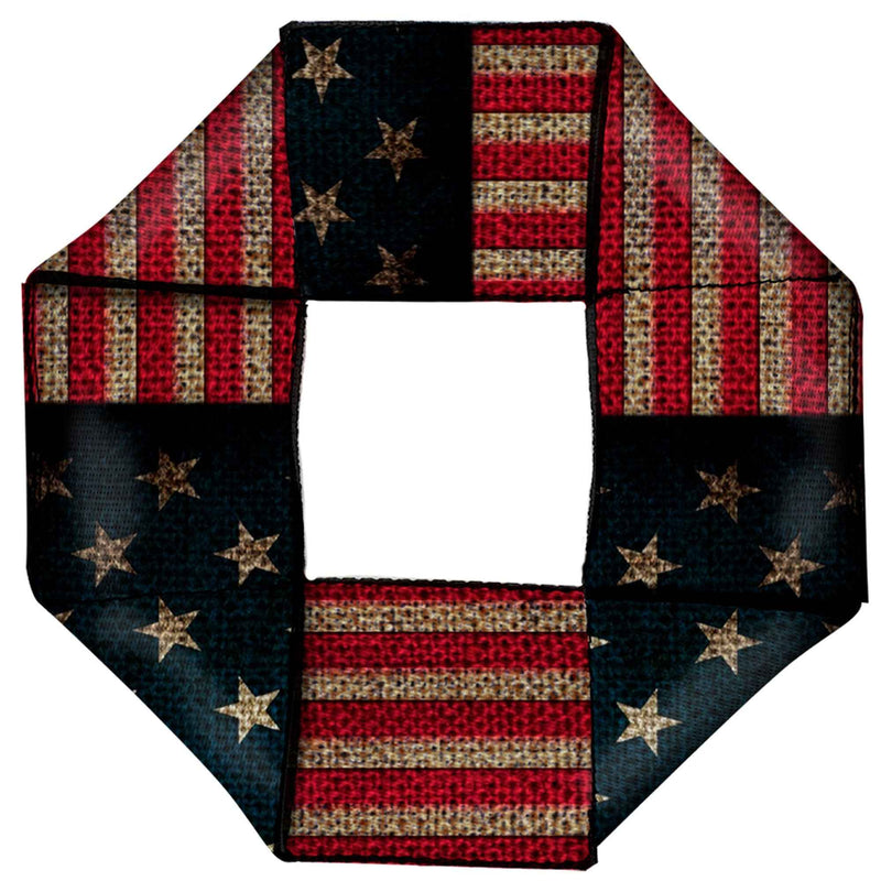 Buckle-Down Vintage US Flag Stretch Squeaky Octagon Flyer Dog Toy