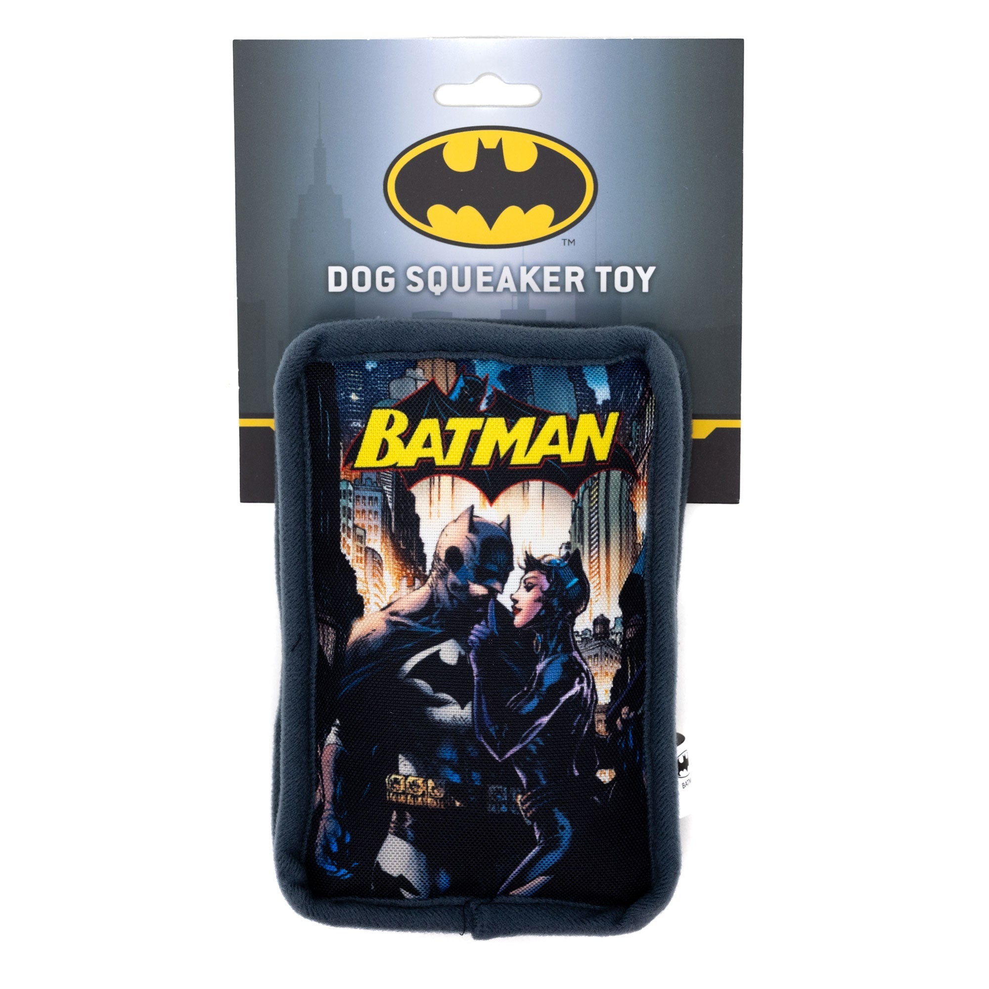 Dog Toy Squeaker Plush - Batman and Catwoman Jim Lee Hush Pose Comic Book Replica 